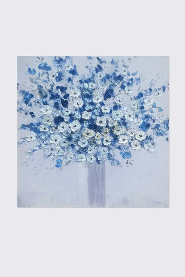 Carraig Donn HOME Blue Floral Textured Canvas Wall Art* Homeware