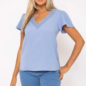 Rowen Avenue Blue Lace Detail Top*Women Tops & Blouses