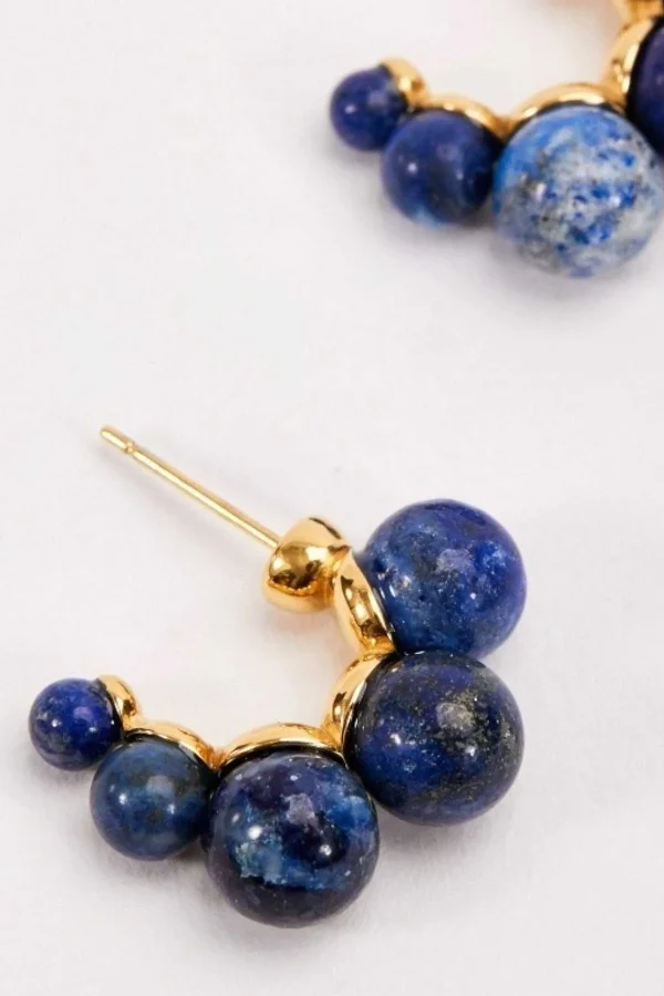 Joularie Blue Lapis Beaded Earrings*Women As Seen On Social