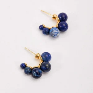 Joularie Blue Lapis Beaded Earrings*Women As Seen On Social
