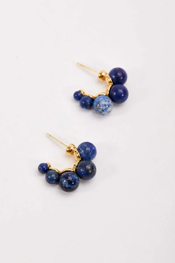 Joularie Blue Lapis Beaded Earrings*Women As Seen On Social