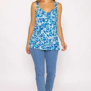 Rowen Avenue Blue Lurex Print Cami Top*Women Tops & Blouses