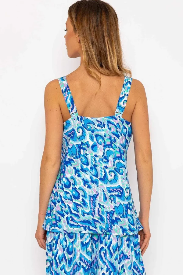 Rowen Avenue Blue Lurex Print Cami Top*Women Tops & Blouses
