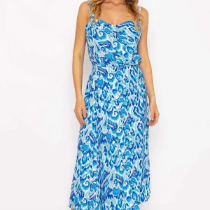 Rowen Avenue Blue Lurex Print Midi Skirt*Women Skirts & Shorts