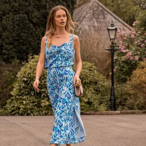 Rowen Avenue Blue Lurex Print Midi Skirt*Women Skirts & Shorts