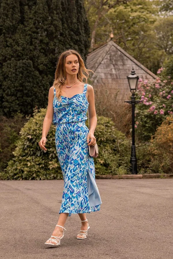 Rowen Avenue Blue Lurex Print Midi Skirt*Women Skirts & Shorts