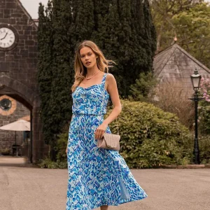 Rowen Avenue Blue Lurex Print Midi Skirt*Women Skirts & Shorts
