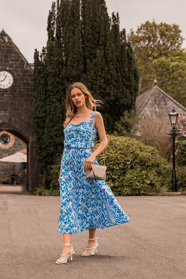 Rowen Avenue Blue Lurex Print Midi Skirt*Women Skirts & Shorts