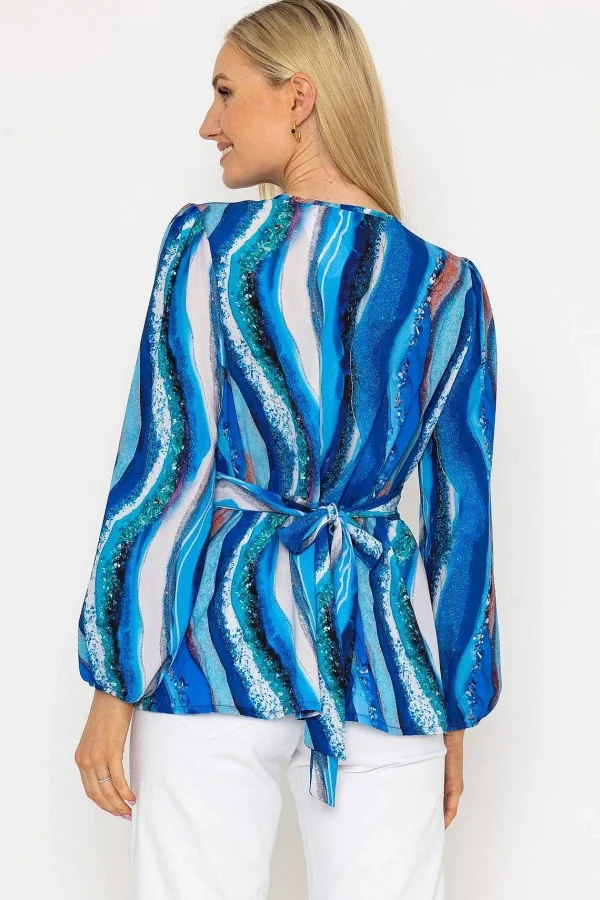 Pala D'oro Blue Peplum Top*Women Tops & Blouses