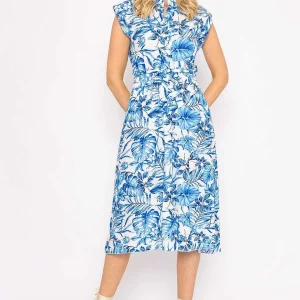 Rowen Avenue Blue Poppy Floral Printed Midi Dress*Women Dresses & Jumpsuits