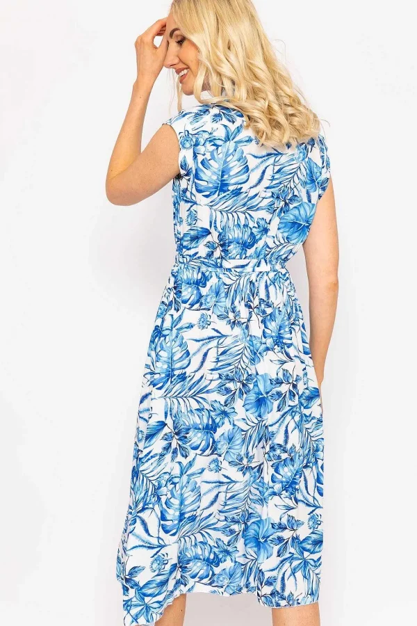 Rowen Avenue Blue Poppy Floral Printed Midi Dress*Women Dresses & Jumpsuits