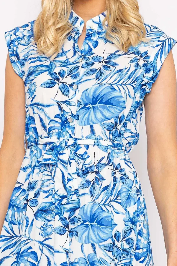 Rowen Avenue Blue Poppy Floral Printed Midi Dress*Women Dresses & Jumpsuits