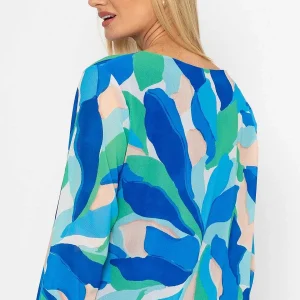 Pala D'oro Blue Printed Long Sleeve Blouse*Women Tops & Blouses