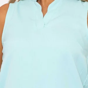 Rowen Avenue Blue Scallop Trim Sleeveless Top*Women Tops & Blouses