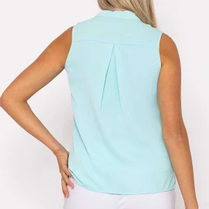 Rowen Avenue Blue Scallop Trim Sleeveless Top*Women Tops & Blouses