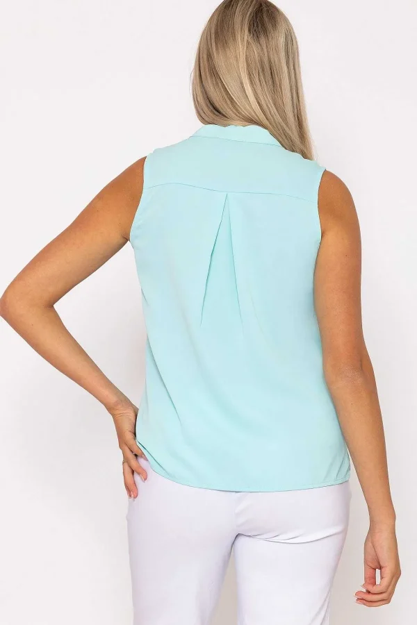 Rowen Avenue Blue Scallop Trim Sleeveless Top*Women Tops & Blouses