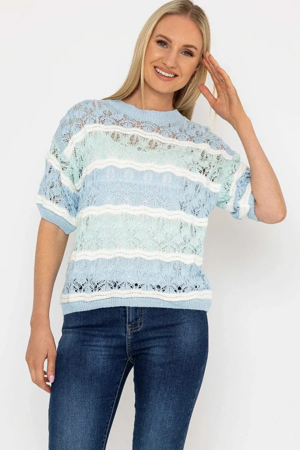 Pala D'oro Blue Stripe Knit Jumper*Women Jumpers & Cardigans