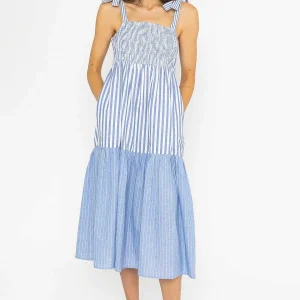 Rowen Avenue Blue Stripe Midi Dress*Women Dresses & Jumpsuits