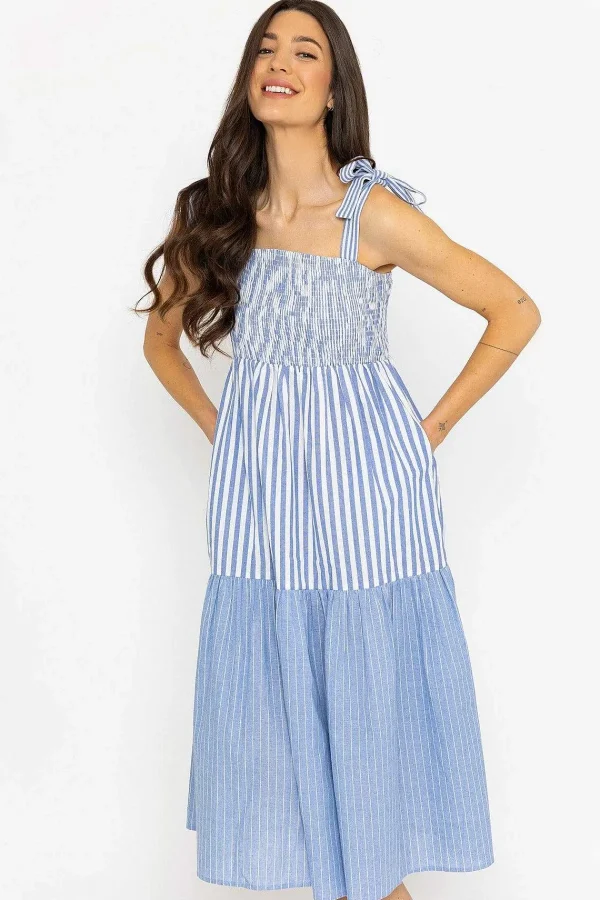 Rowen Avenue Blue Stripe Midi Dress*Women Dresses & Jumpsuits