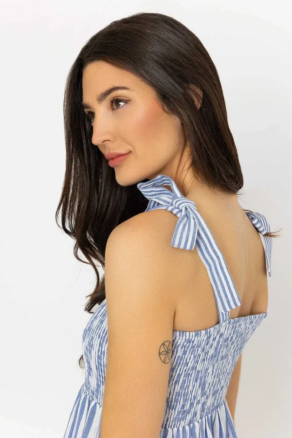 Rowen Avenue Blue Stripe Midi Dress*Women Dresses & Jumpsuits