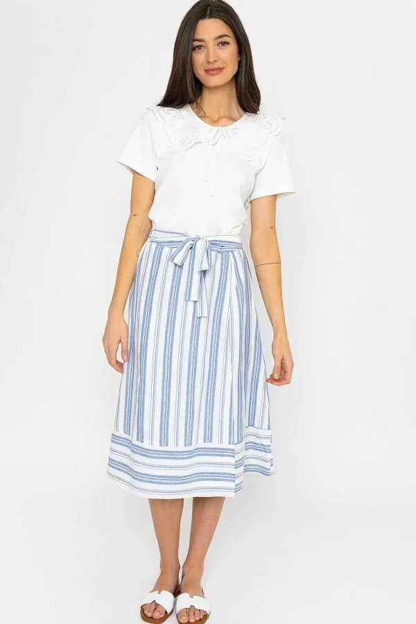 Rowen Avenue Blue Stripe Midi Skirt With Tie*Women Skirts & Shorts