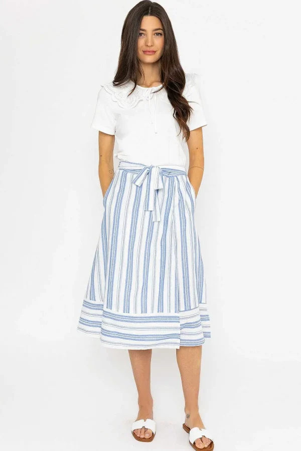 Rowen Avenue Blue Stripe Midi Skirt With Tie*Women Skirts & Shorts