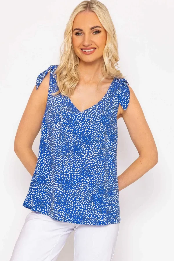 Rowen Avenue Blue Tie Shoulder Top*Women Tops & Blouses