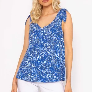 Rowen Avenue Blue Tie Shoulder Top*Women Tops & Blouses