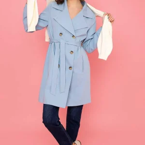 Rowen Avenue Blue Trench Coat*Women Coats & Jackets