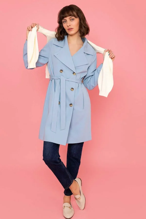 Rowen Avenue Blue Trench Coat*Women Coats & Jackets