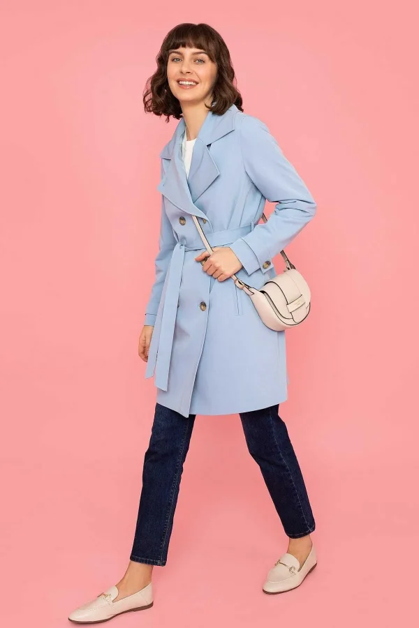 Rowen Avenue Blue Trench Coat*Women Coats & Jackets