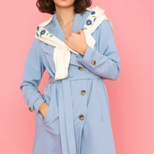 Rowen Avenue Blue Trench Coat*Women Coats & Jackets