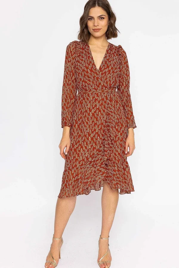 Rowen Avenue Boho Wrap Dress In Rust*Women Dresses & Jumpsuits