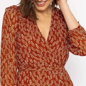 Rowen Avenue Boho Wrap Dress In Rust*Women Dresses & Jumpsuits