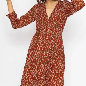 Rowen Avenue Boho Wrap Dress In Rust*Women Dresses & Jumpsuits