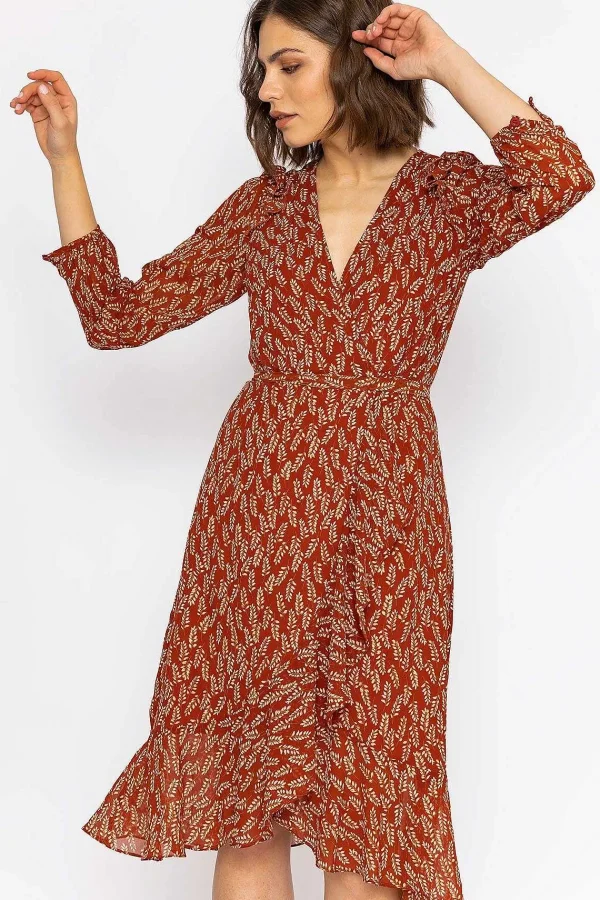 Rowen Avenue Boho Wrap Dress In Rust*Women Dresses & Jumpsuits