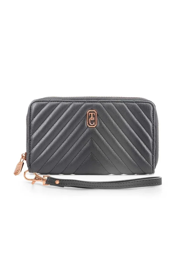 Tipperary Crystal Bags Bordeaux Quilted Wallet In Black* Her