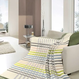 Biederlack Border Check Green Blanket* Homeware