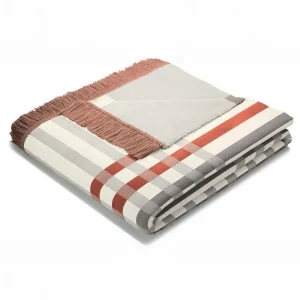 Biederlack Border Check Rust Blanket* Homeware