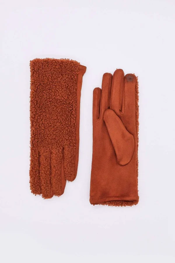 SOUL Accessories Boucle Front Glove In Tan* Gloves