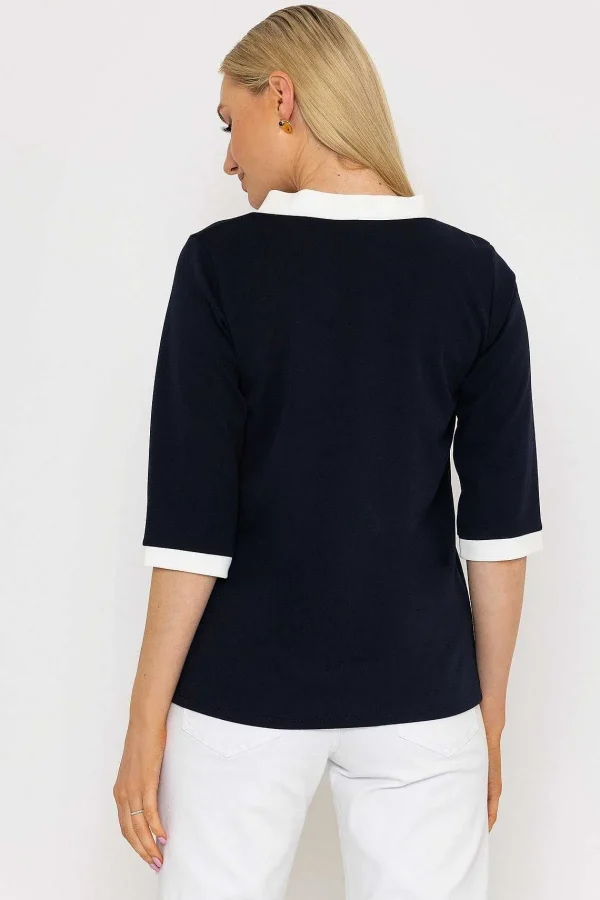 Pala D'oro Bow Neck Scuba Top*Women Tops & Blouses