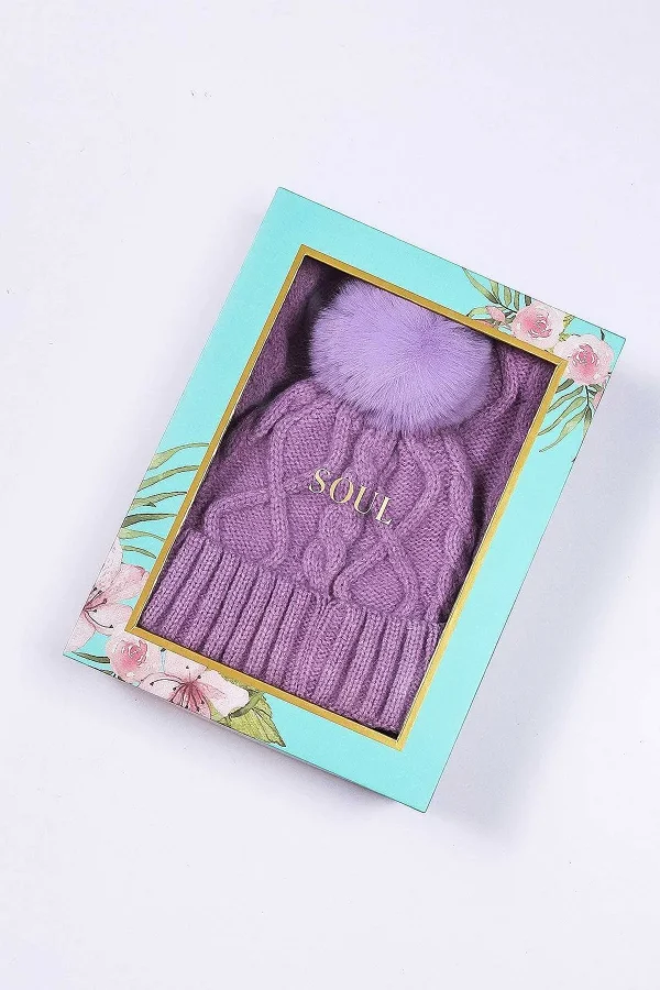 SOUL Accessories Boxed Beanie And Scarf In Lilac* Teenager