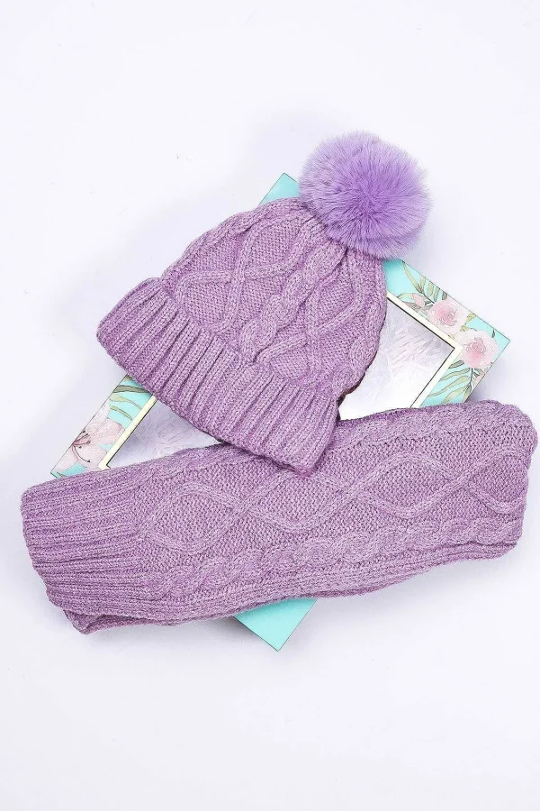 SOUL Accessories Boxed Beanie And Scarf In Lilac* Teenager