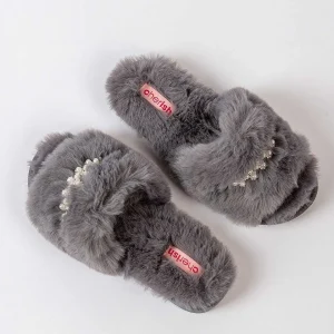 Cherish Accessories Boxed Embellished Slippers In Grey*Women Nightwear