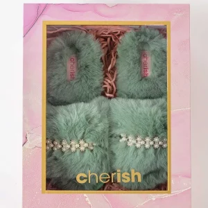 Cherish Accessories Boxed Embellished Slippers In Green*Women Nightwear