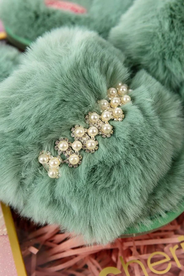 Cherish Accessories Boxed Embellished Slippers In Green*Women Nightwear