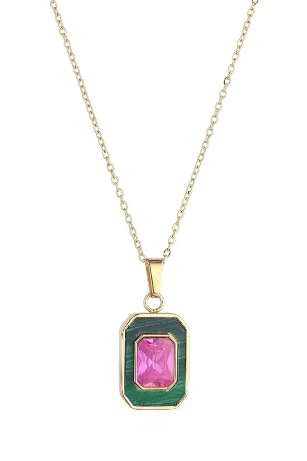Knight & Day Braelyn Pink And Green Pendant* Necklaces