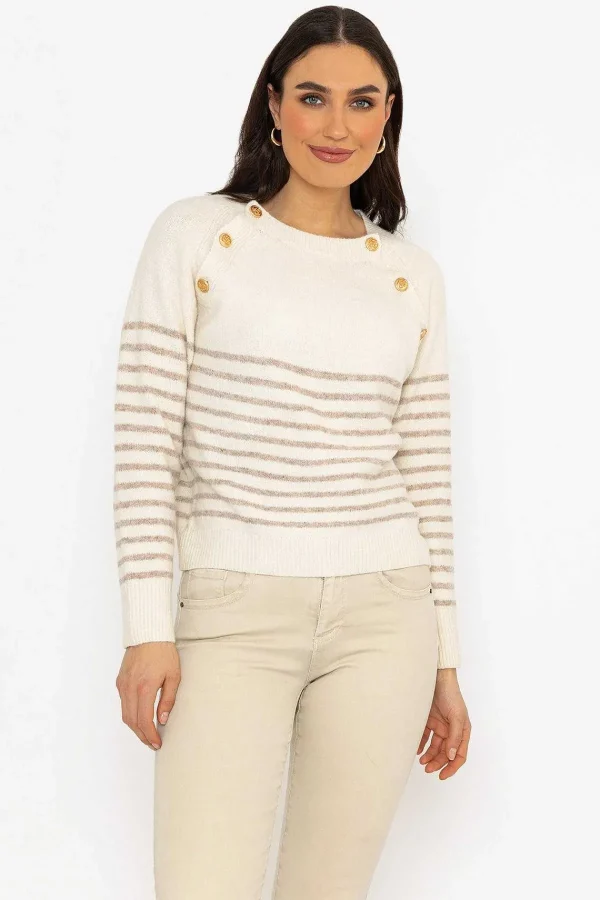 J'aime la Vie Breton Brown Stripe Knit Jumper*Women Jumpers & Cardigans
