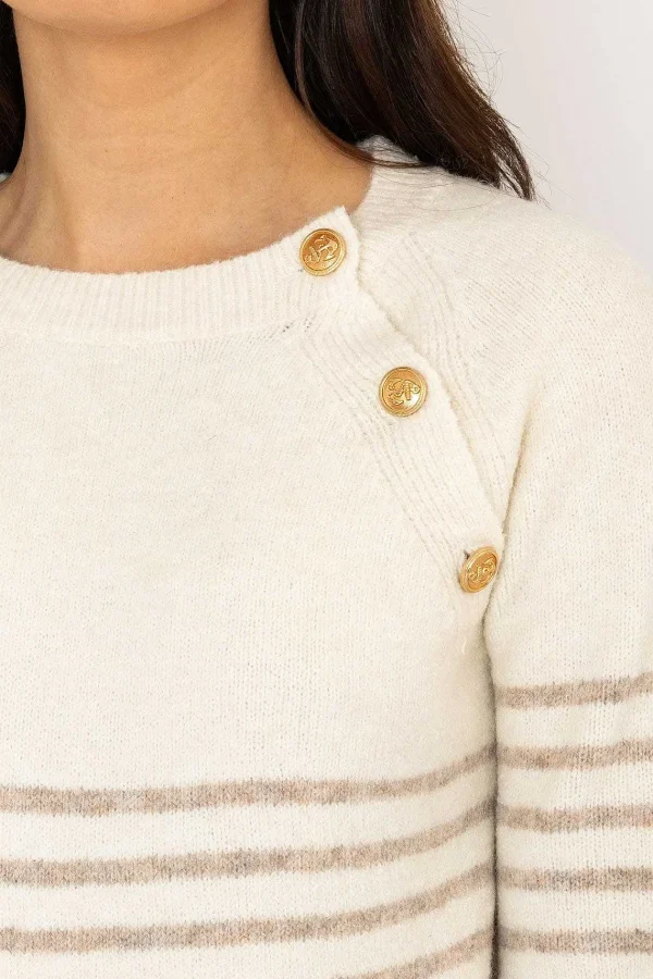J'aime la Vie Breton Brown Stripe Knit Jumper*Women Jumpers & Cardigans
