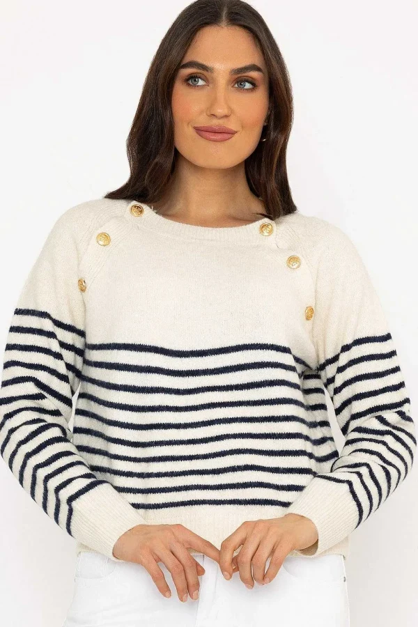 J'aime la Vie Breton Navy Stripe Knit Jumper*Women Jumpers & Cardigans